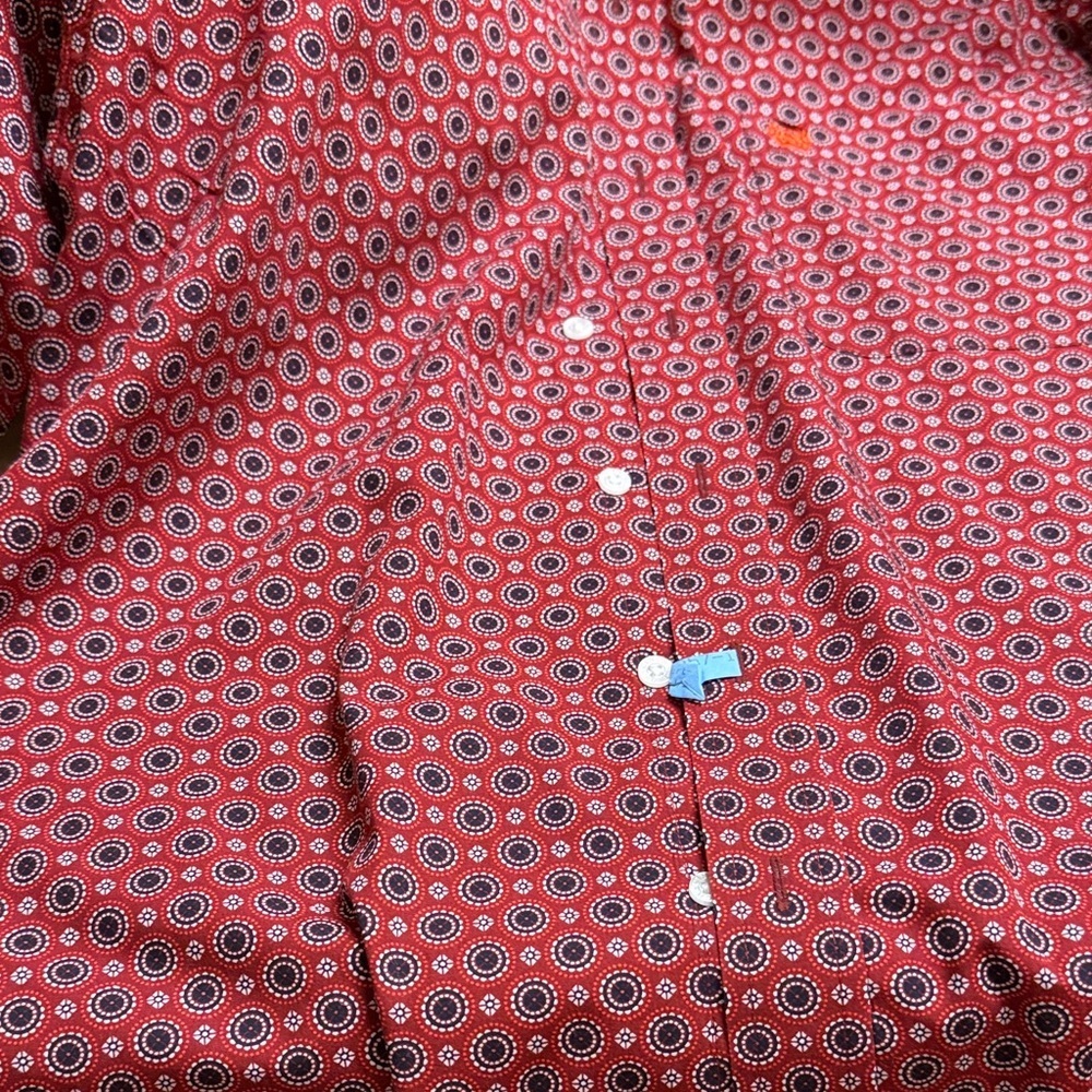 Cinch dark Red Geometric Button Down Shirt XS - Picture 5 of 6